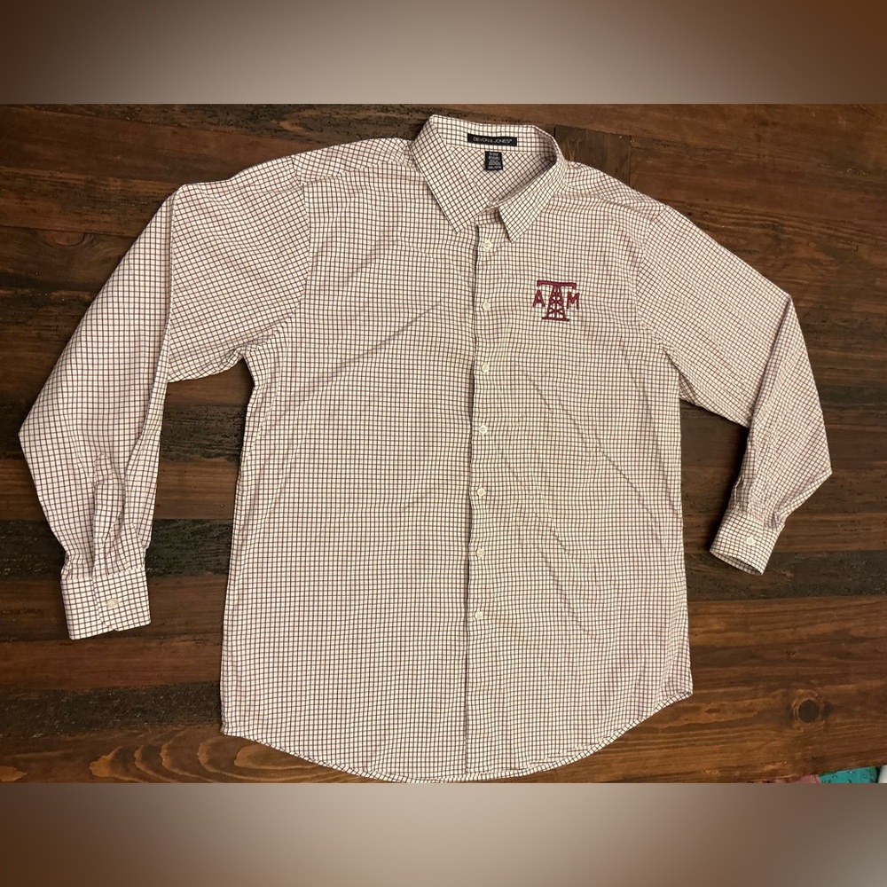 Men's Checkered Shirt - Maroon and White
